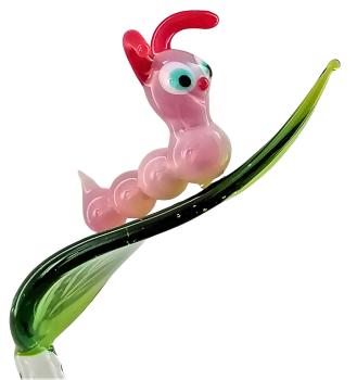 Orchideenstab, Blatt mit Raupe - rosa- (normale Ausf.)